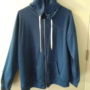 Blue polyester hoodie